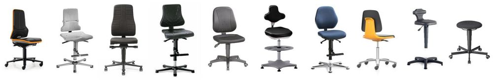 Bimos ergonomische werkstoel: werkplaatsstoel, ESD stoel, Laboratoriumstoel, Cleanroom stoel, stahulp, ergonomische kruk
