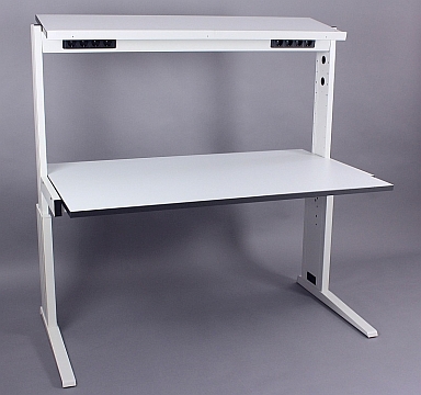 Flexiline height adjustable worktable; Electronics workbench with flexible Instrument shelf; ESD workbench 3